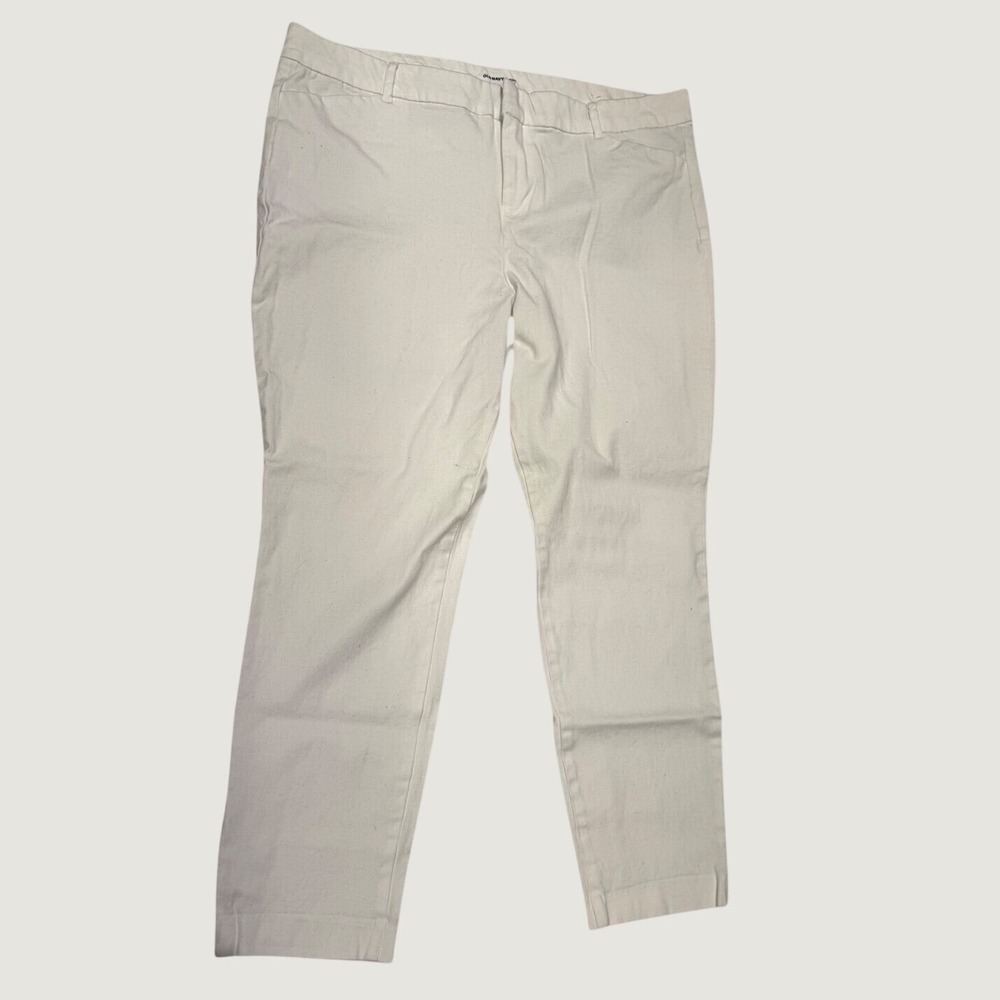Old Navy Pixie Ankle Pants Womens 18 White Stretch Cotton Mid Rise